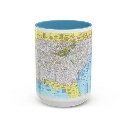 USA - Southeast 1 (1975) (Map) Accent Coffee Mug 15oz Light Blue - Go Mug Yourself
