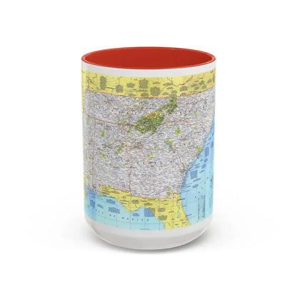 USA - Southeast 1 (1975) (Map) Accent Coffee Mug 15oz Red - Go Mug Yourself