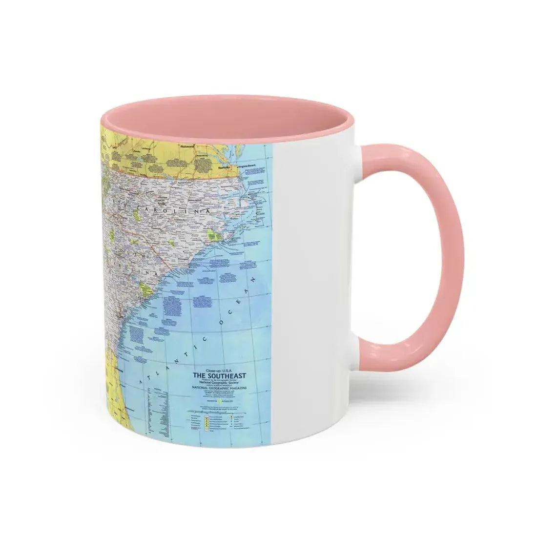 USA - Southeast 1 (1975) (Map) Accent Coffee Mug - Go Mug Yourself