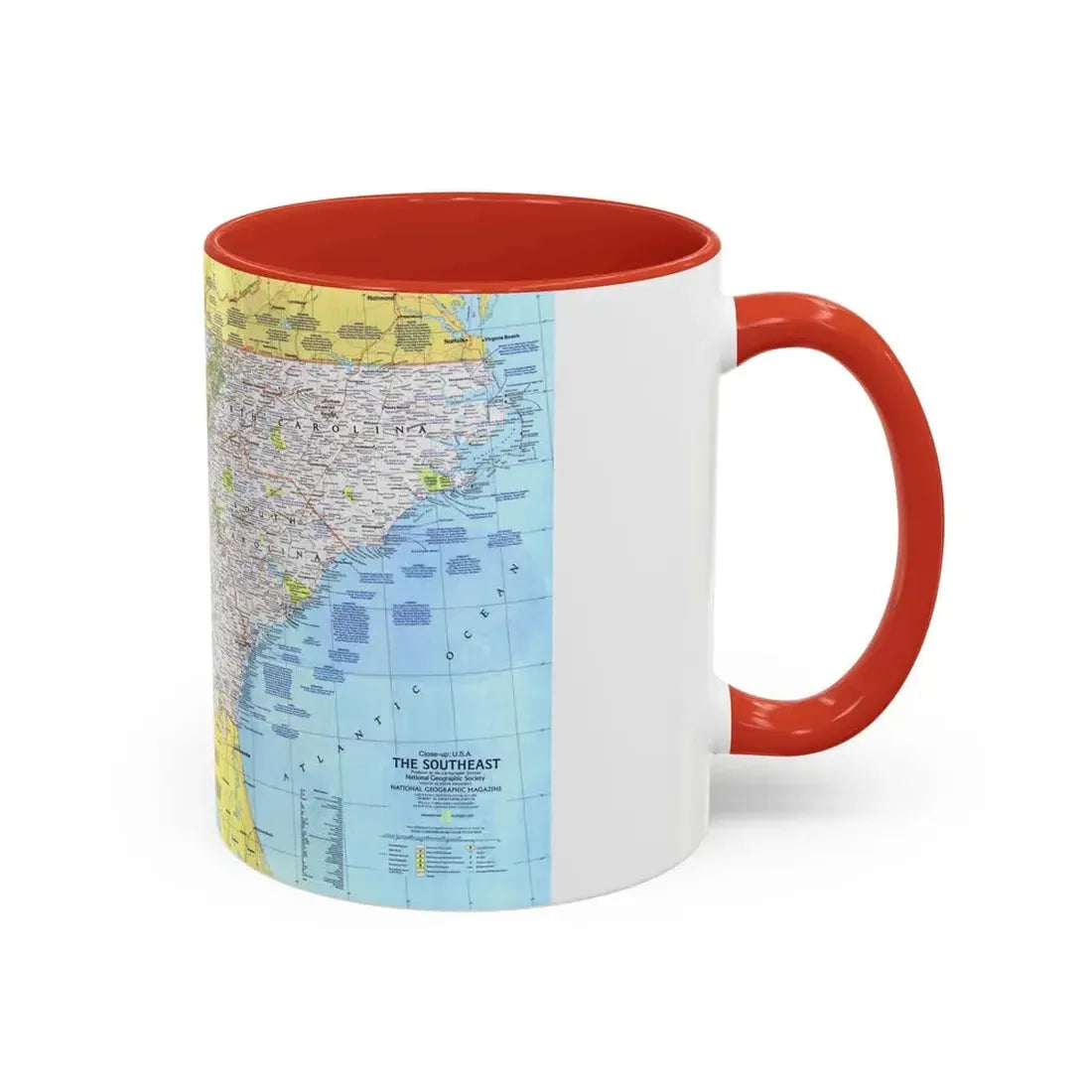 USA - Southeast 1 (1975) (Map) Accent Coffee Mug - Go Mug Yourself