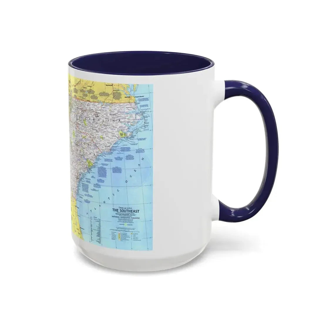USA - Southeast 1 (1975) (Map) Accent Coffee Mug - Go Mug Yourself