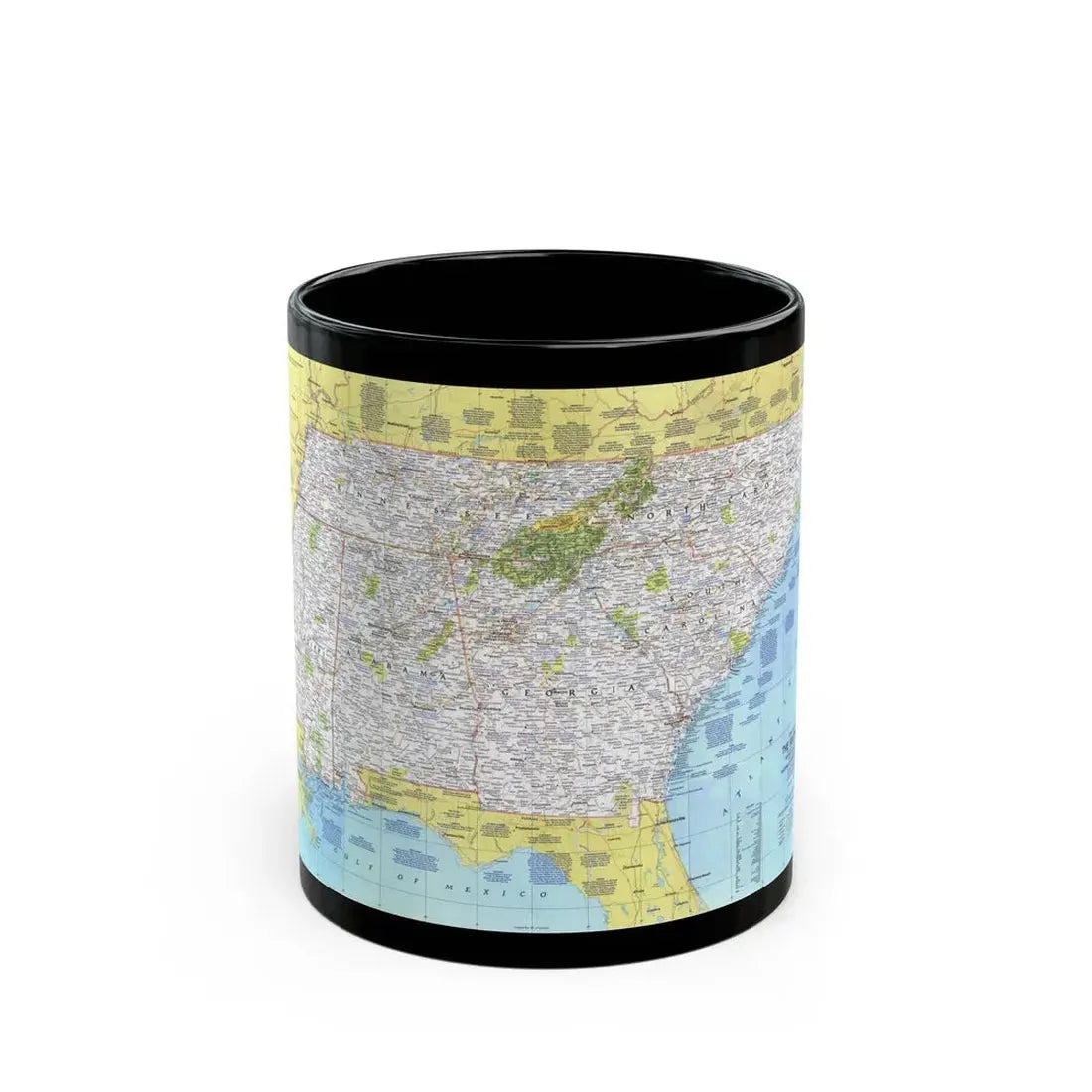 USA - Southeast 1 (1975) (Map) Black Coffee Mug 11oz - Go Mug Yourself