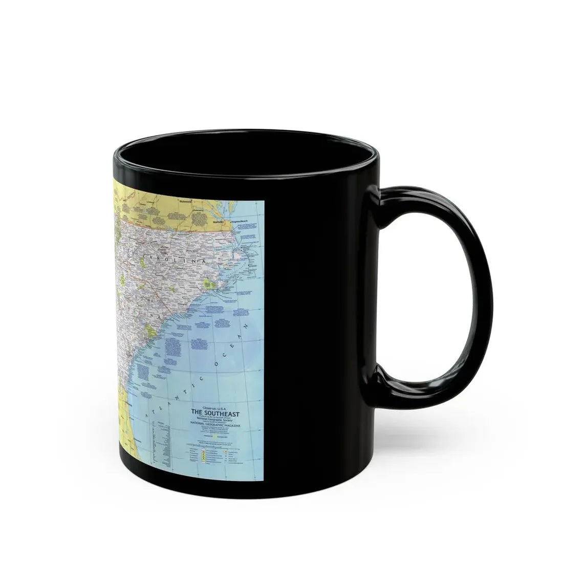 USA - Southeast 1 (1975) (Map) Black Coffee Mug - Go Mug Yourself