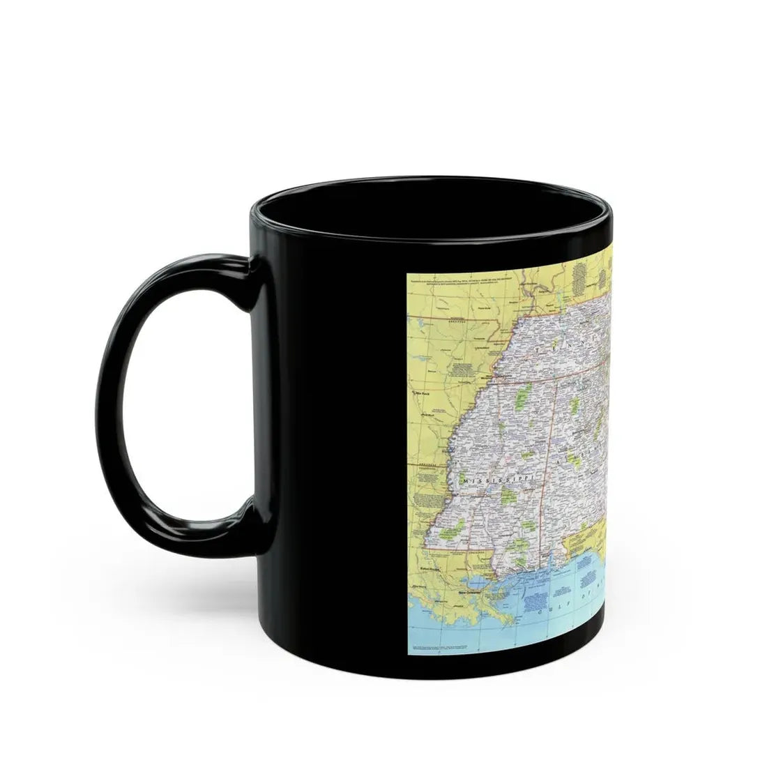USA - Southeast 1 (1975) (Map) Black Coffee Mug - Go Mug Yourself
