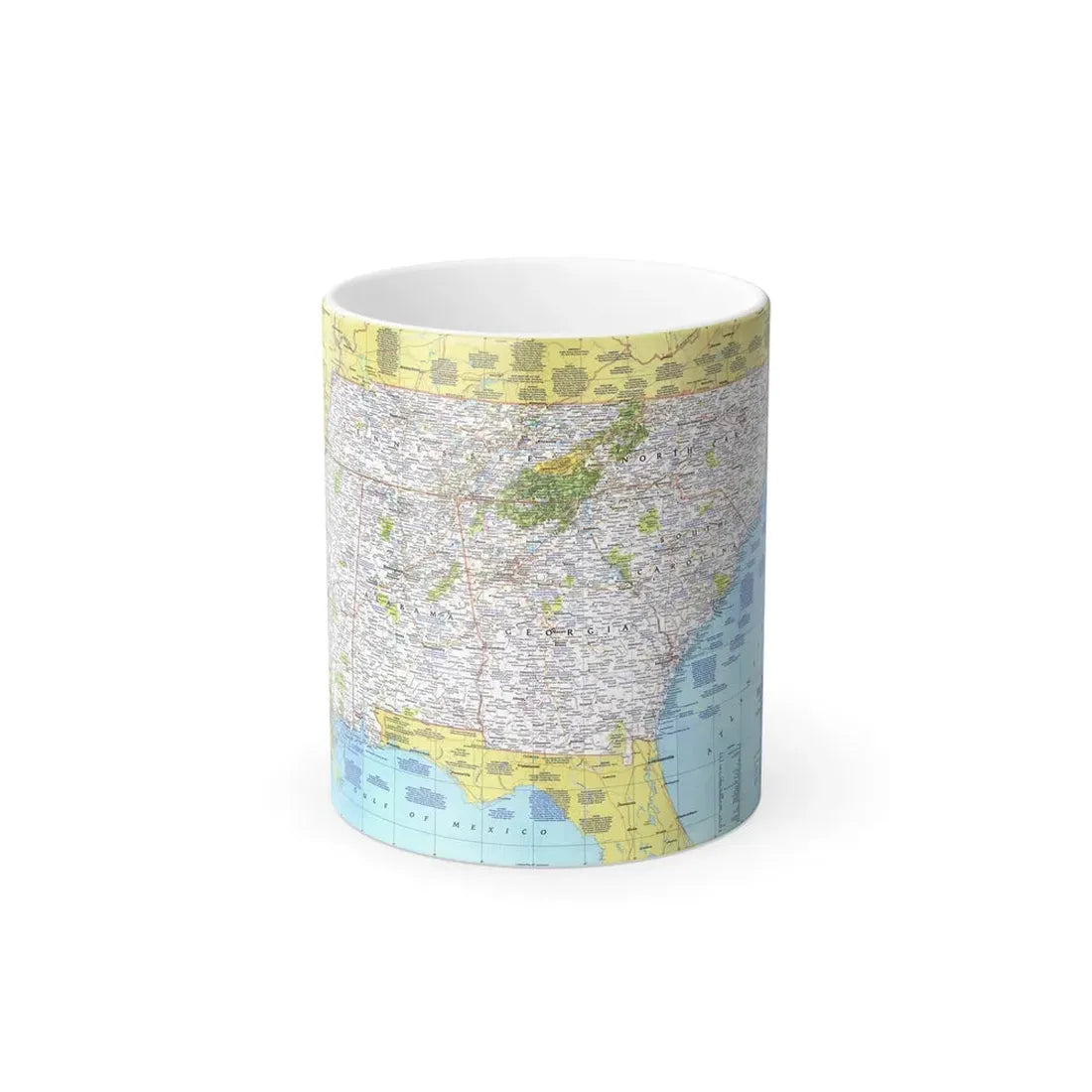 USA - Southeast 1 (1975) (Map) Color Changing Mug 11oz - Go Mug Yourself