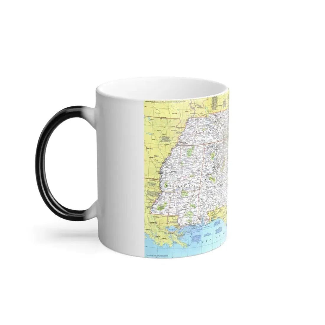 USA - Southeast 1 (1975) (Map) Color Changing Mug 11oz - Go Mug Yourself