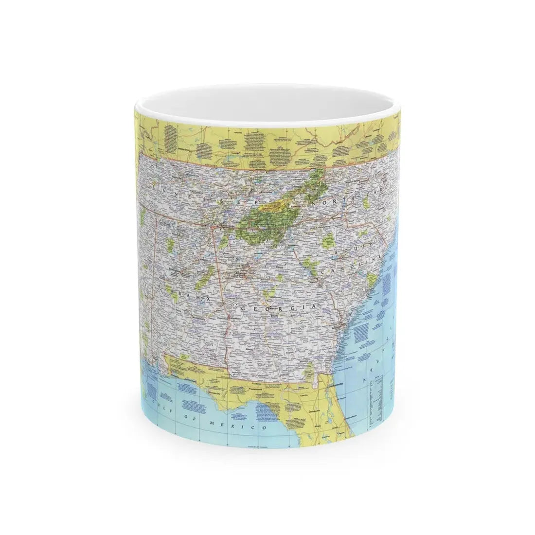USA - Southeast 1 (1975) (Map) White Coffee Mug 11oz - Go Mug Yourself