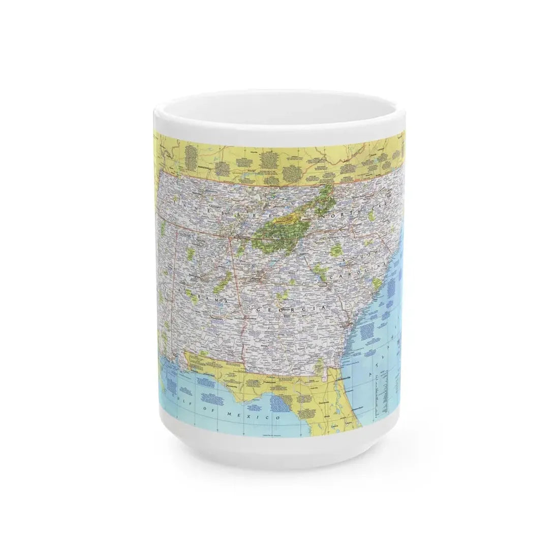 USA - Southeast 1 (1975) (Map) White Coffee Mug 15oz - Go Mug Yourself