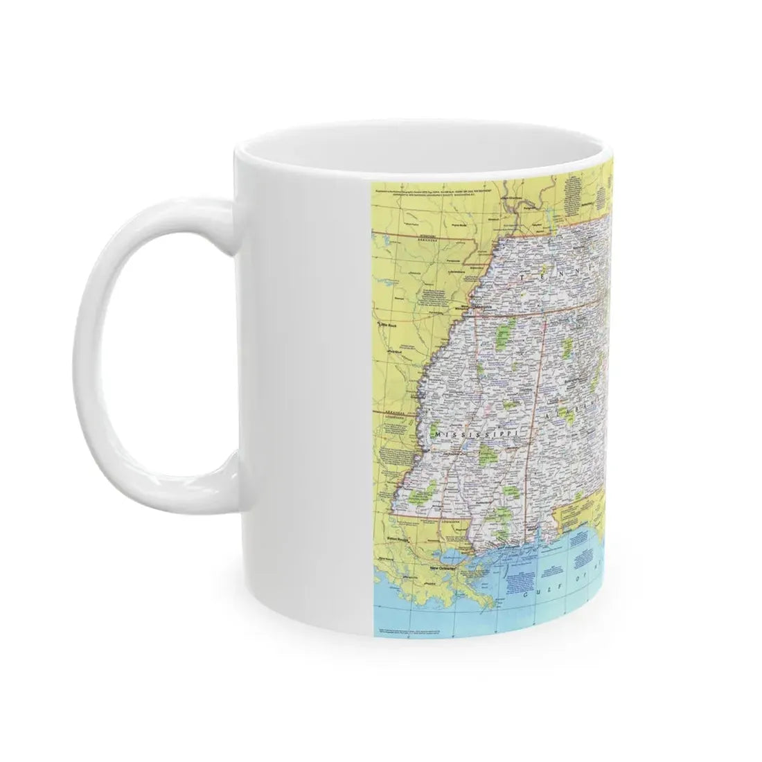 USA - Southeast 1 (1975) (Map) White Coffee Mug - Go Mug Yourself