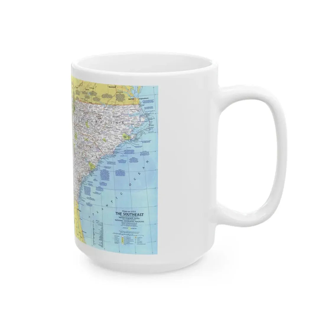 USA - Southeast 1 (1975) (Map) White Coffee Mug - Go Mug Yourself