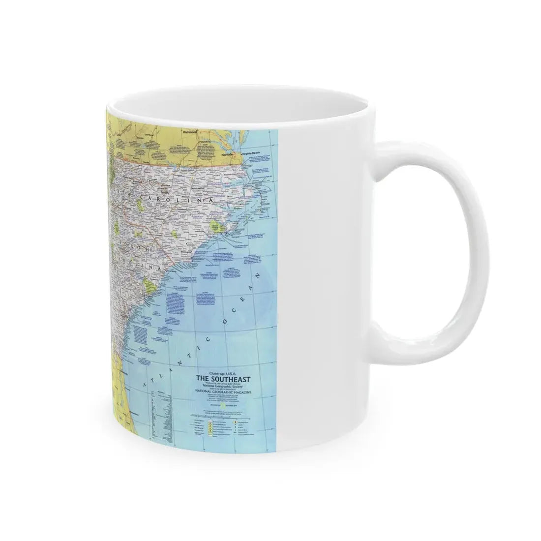 USA - Southeast 1 (1975) (Map) White Coffee Mug - Go Mug Yourself