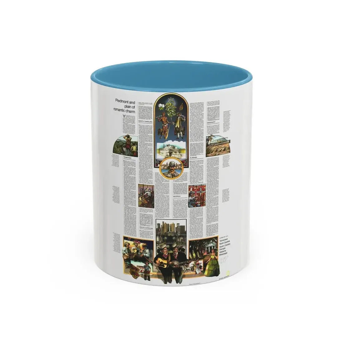 USA - Southeast 2 (1975) (Map) Accent Coffee Mug 11oz Light Blue - Go Mug Yourself