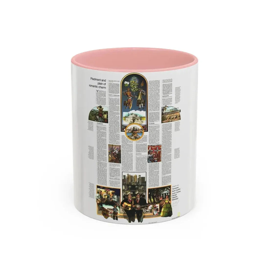 USA - Southeast 2 (1975) (Map) Accent Coffee Mug 11oz Pink - Go Mug Yourself