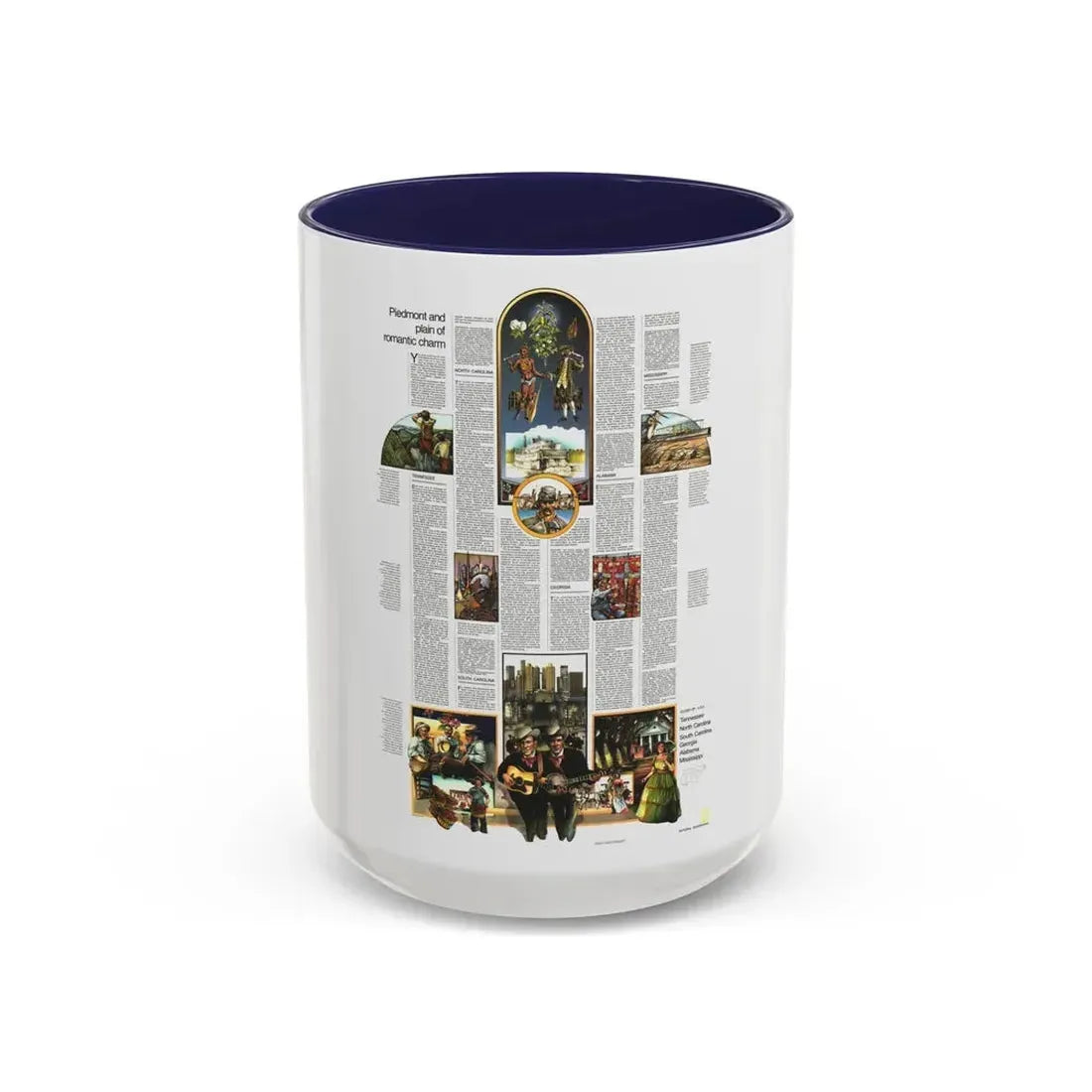 USA - Southeast 2 (1975) (Map) Accent Coffee Mug 15oz Navy - Go Mug Yourself