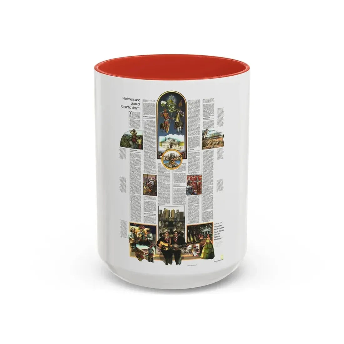 USA - Southeast 2 (1975) (Map) Accent Coffee Mug 15oz Red - Go Mug Yourself