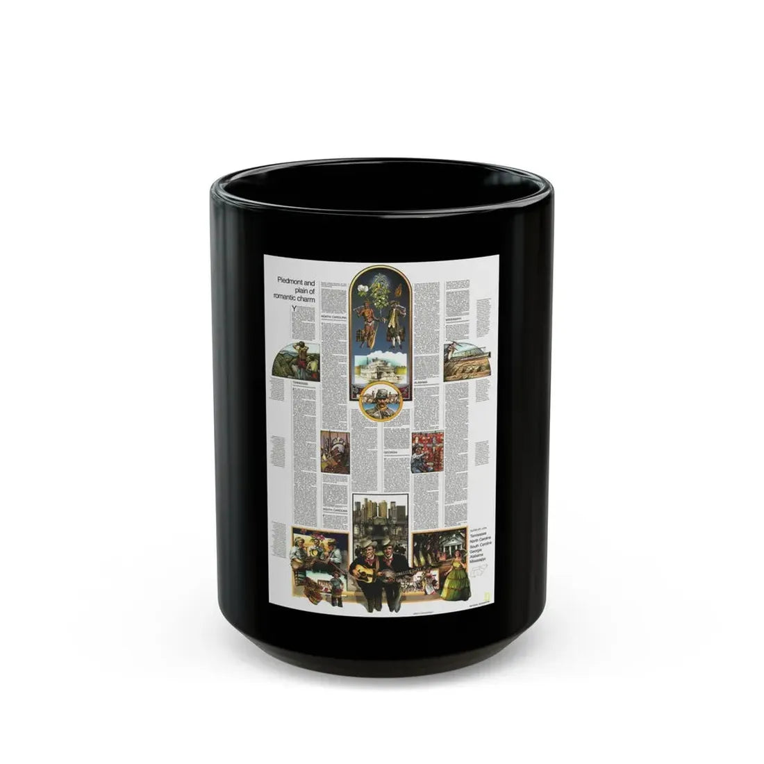 USA - Southeast 2 (1975) (Map) Black Coffee Mug 15oz - Go Mug Yourself