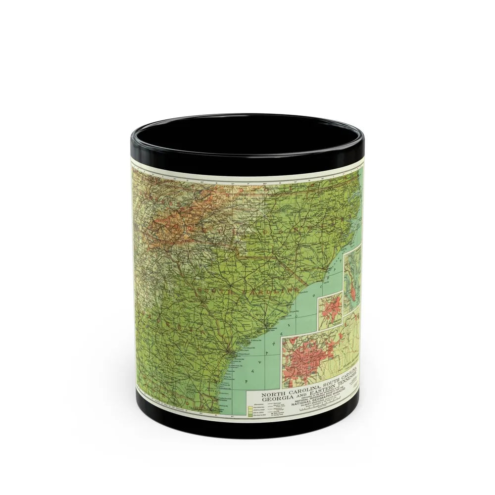 USA - Southeastern (1926) (Map) Black Coffee Mug-11oz-Go Mug Yourself