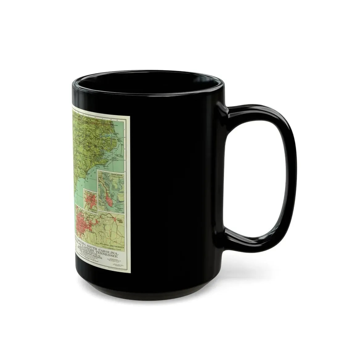USA - Southeastern (1926) (Map) Black Coffee Mug - Go Mug Yourself