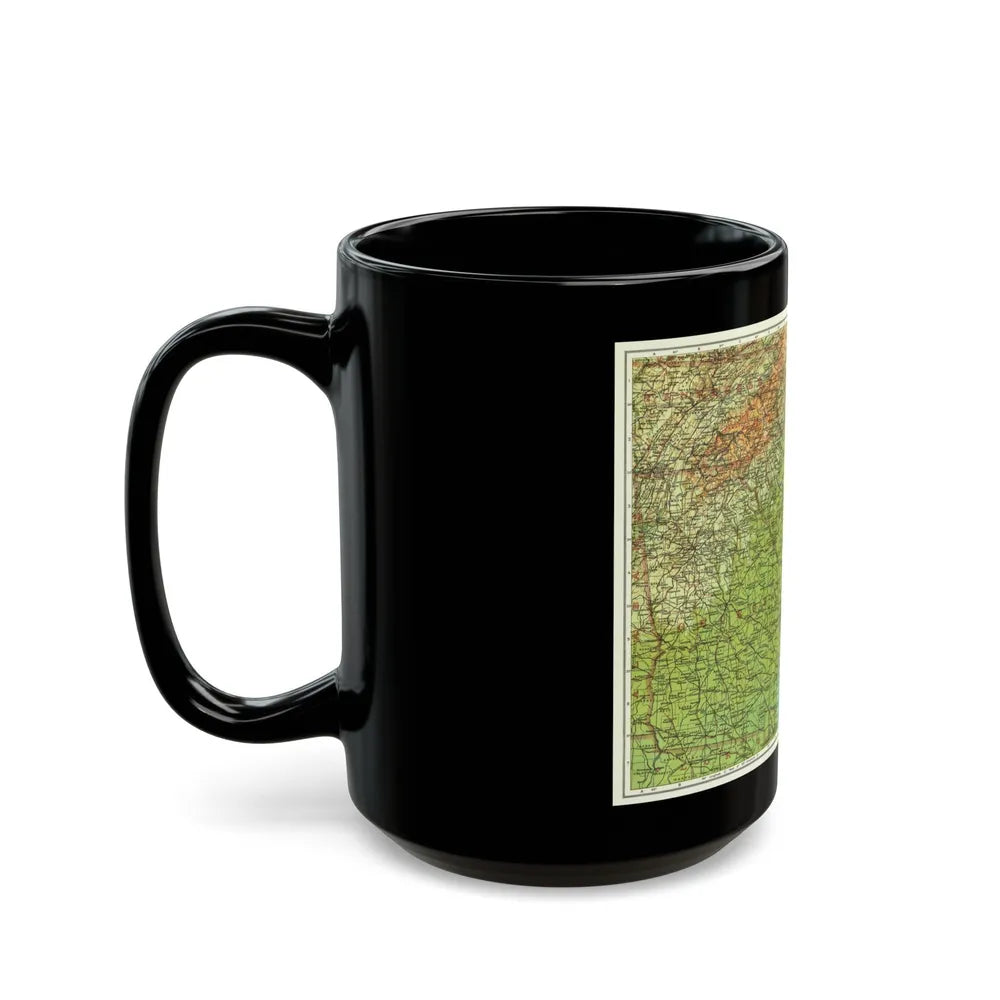 USA - Southeastern (1926) (Map) Black Coffee Mug-Go Mug Yourself