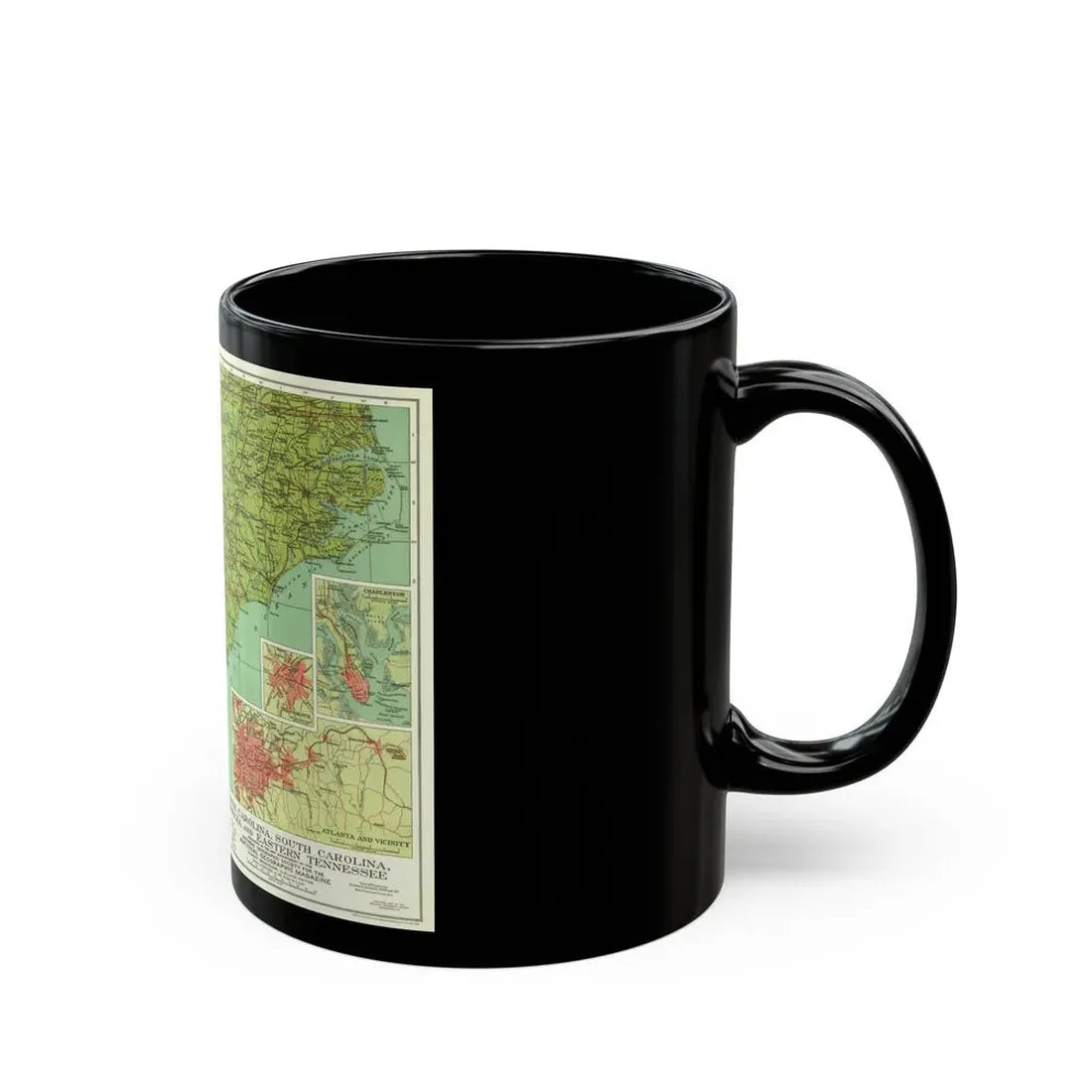 USA - Southeastern (1926) (Map) Black Coffee Mug - Go Mug Yourself