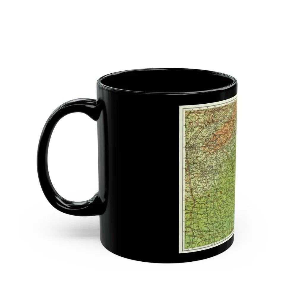 USA - Southeastern (1926) (Map) Black Coffee Mug-Go Mug Yourself