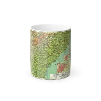 USA - Southeastern (1926) (Map) Color Changing Mug 11oz Default Title 11oz - Go Mug Yourself