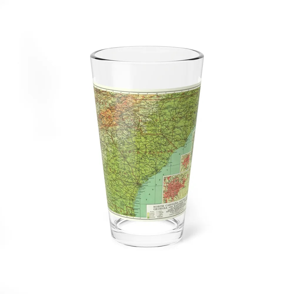 USA - Southeastern (1926) (Map) Pint Glass 16oz-16oz-Go Mug Yourself