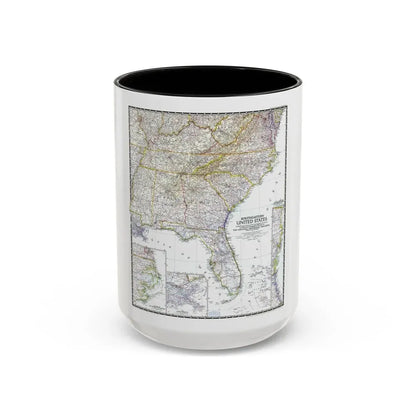 USA - Southeastern (1947) (Map) Accent Coffee Mug 15oz Black - Go Mug Yourself