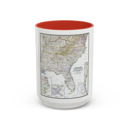 USA - Southeastern (1947) (Map) Accent Coffee Mug 15oz Red - Go Mug Yourself