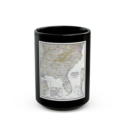 USA - Southeastern (1947) (Map) Black Coffee Mug 15oz - Go Mug Yourself