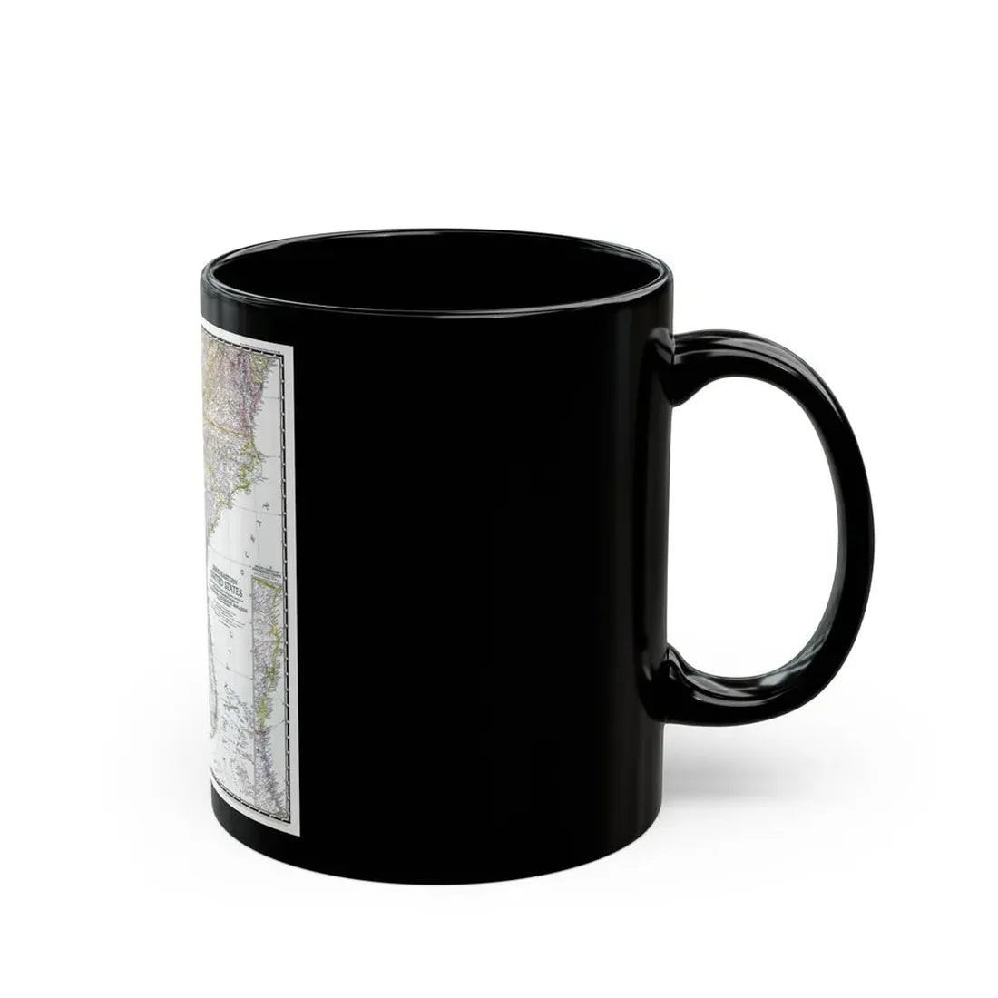 USA - Southeastern (1947) (Map) Black Coffee Mug - Go Mug Yourself