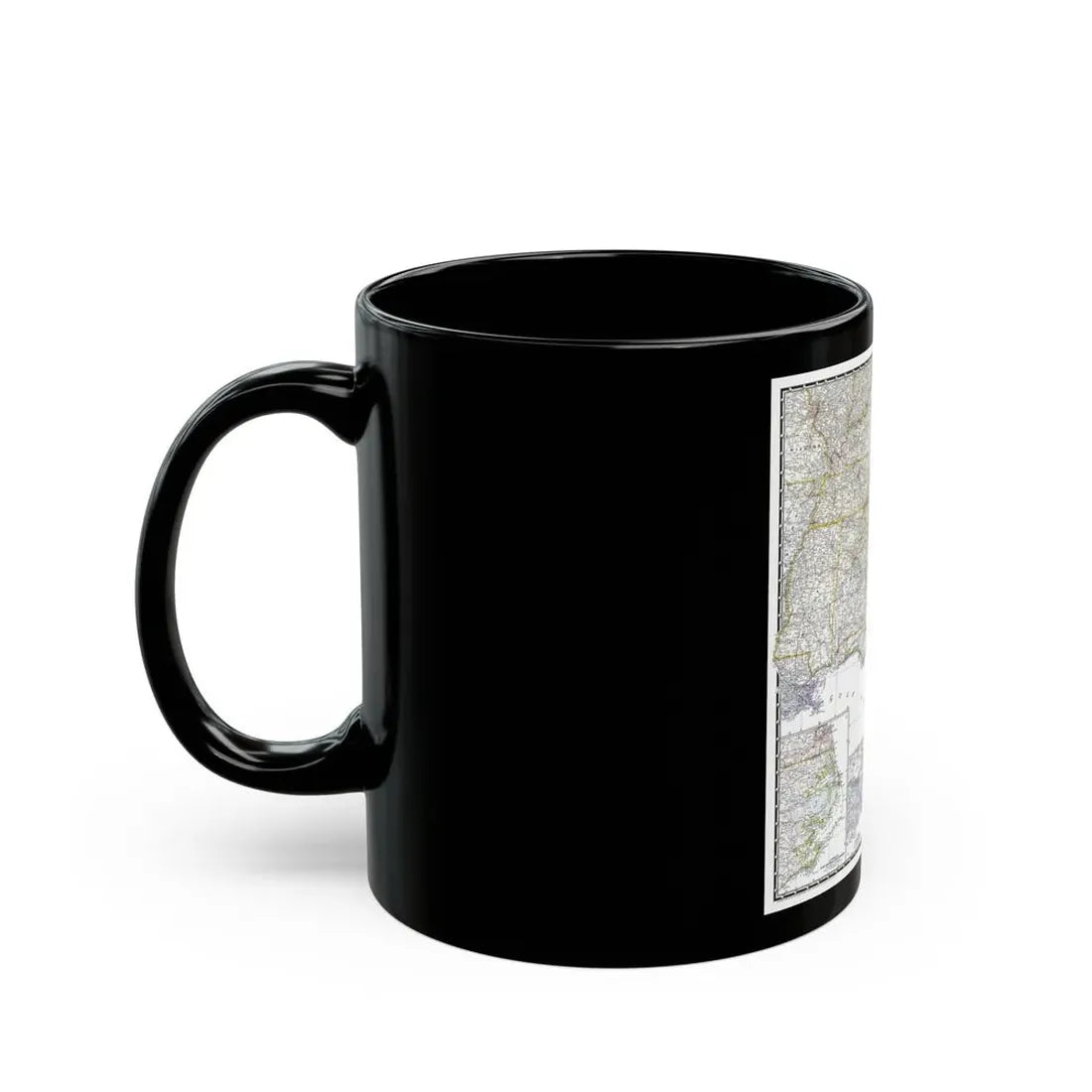 USA - Southeastern (1947) (Map) Black Coffee Mug - Go Mug Yourself