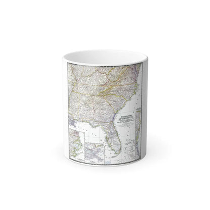 USA - Southeastern (1947) (Map) Color Changing Mug 11oz-11oz-Go Mug Yourself