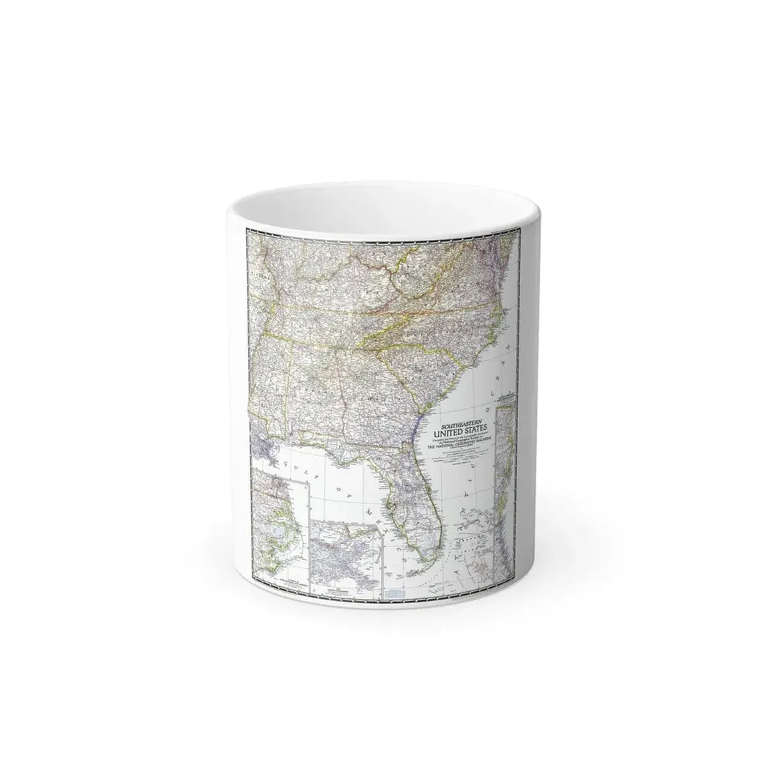 USA - Southeastern (1947) (Map) Color Changing Mug 11oz Default Title 11oz - Go Mug Yourself