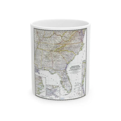USA - Southeastern (1947) (Map) White Coffee Mug 11oz - Go Mug Yourself