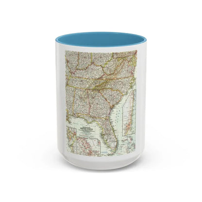 USA - Southeastern (1958) (Map) Accent Coffee Mug 15oz Light Blue - Go Mug Yourself