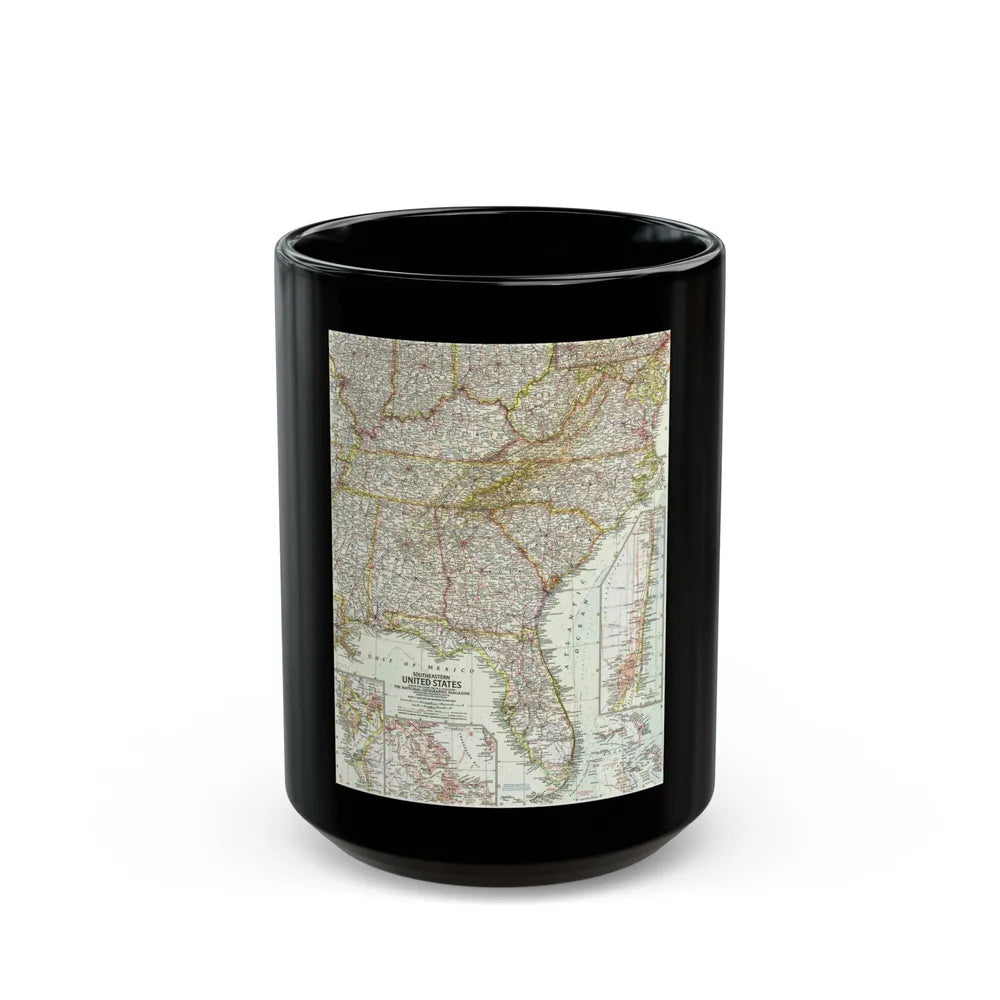 USA - Southeastern (1958) (Map) Black Coffee Mug-15oz-Go Mug Yourself