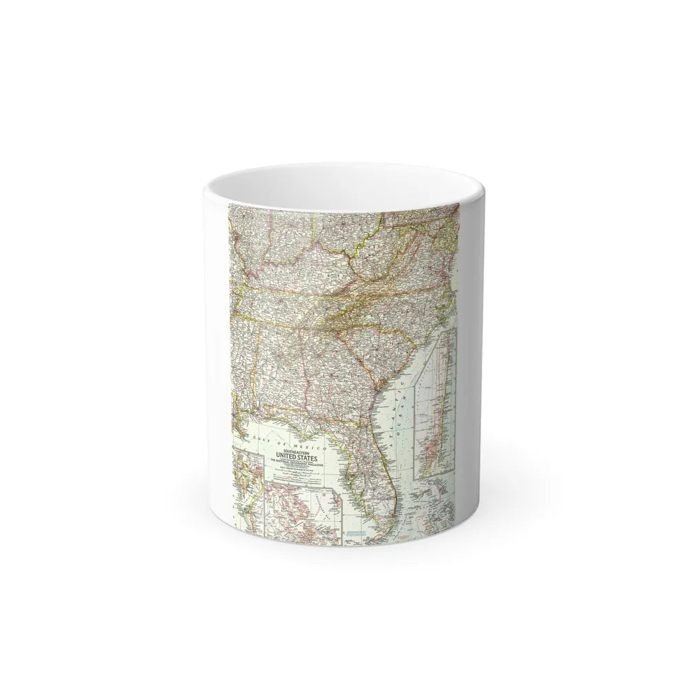 USA - Southeastern (1958) (Map) Color Changing Mug 11oz-11oz-Go Mug Yourself