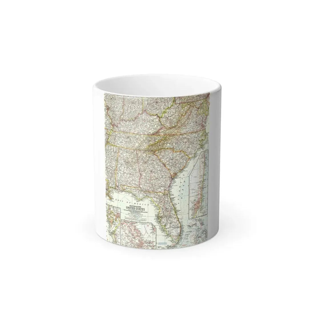 USA - Southeastern (1958) (Map) Color Changing Mug 11oz Default Title 11oz - Go Mug Yourself