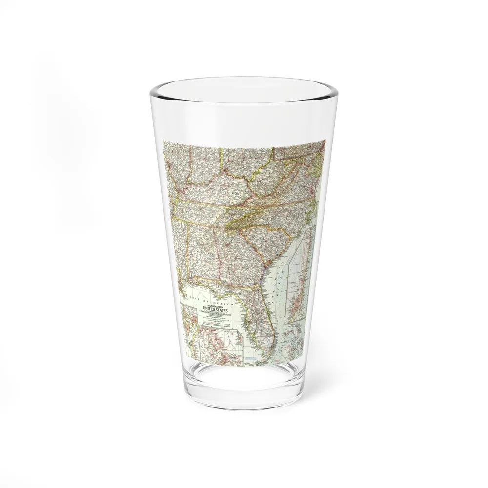 USA - Southeastern (1958) (Map) Pint Glass 16oz-16oz-Go Mug Yourself