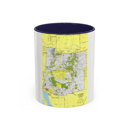 USA - Southwest 1 (1977) (Map) Accent Coffee Mug 11oz Navy - Go Mug Yourself