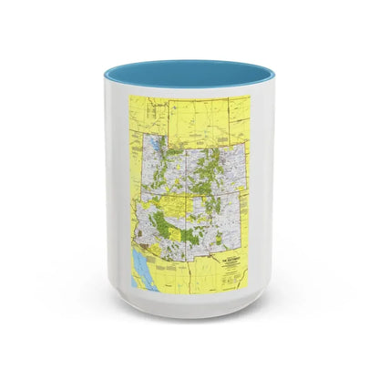 USA - Southwest 1 (1977) (Map) Accent Coffee Mug 15oz Light Blue - Go Mug Yourself