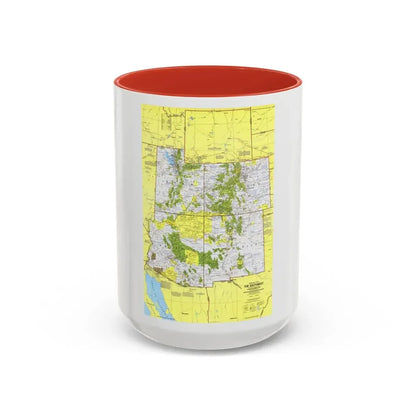 USA - Southwest 1 (1977) (Map) Accent Coffee Mug 15oz Red - Go Mug Yourself