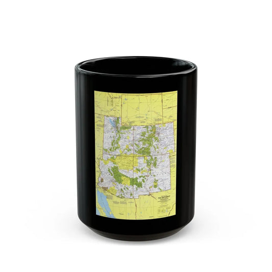 USA - Southwest 1 (1977) (Map) Black Coffee Mug-15oz-Go Mug Yourself