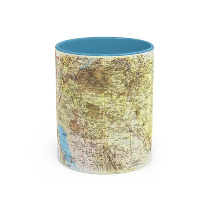 USA - Southwest 1 (1982) (Map) Accent Coffee Mug 11oz Light Blue - Go Mug Yourself