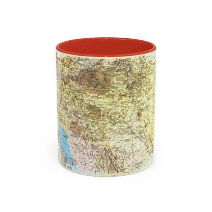 USA - Southwest 1 (1982) (Map) Accent Coffee Mug 11oz Red - Go Mug Yourself