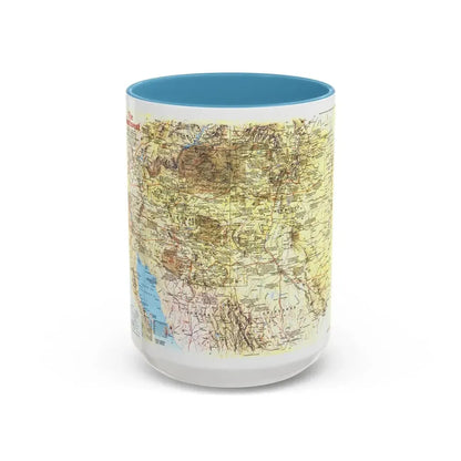 USA - Southwest 1 (1982) (Map) Accent Coffee Mug 15oz Light Blue - Go Mug Yourself