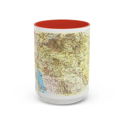 USA - Southwest 1 (1982) (Map) Accent Coffee Mug 15oz Red - Go Mug Yourself