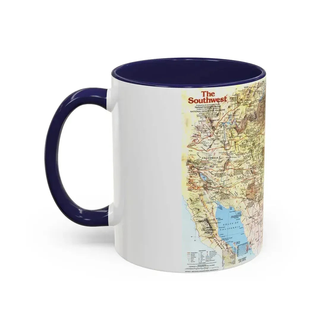 USA - Southwest 1 (1982) (Map) Accent Coffee Mug - Go Mug Yourself