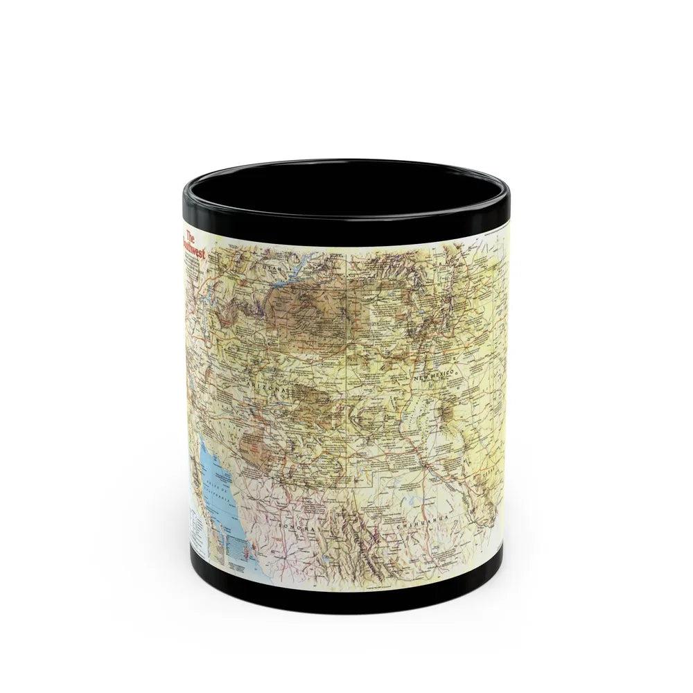 USA - Southwest 1 (1982) (Map) Black Coffee Mug-11oz-Go Mug Yourself